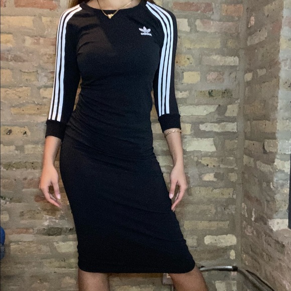 adidas Dresses & Skirts - ADIDAS ~ Classic Black Midi Dress